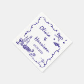 Serviette En Papier Mariage à main blanche (Coin)