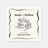 Serviette En Papier Mariage à main moderne et capricieux (Devant)