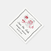 Serviette En Papier Mariage à main moderne et capricieux (Coin)