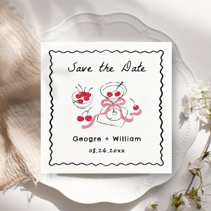 Serviette En Papier Mariage à main moderne et capricieux