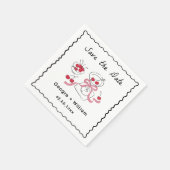 Serviette En Papier Mariage à main moderne et capricieux (Coin)