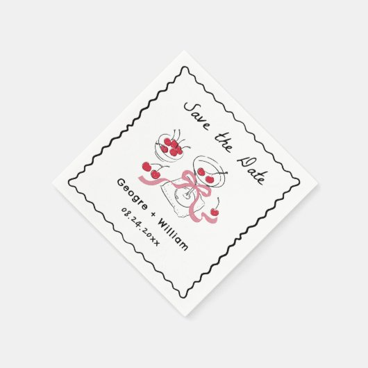 Serviette En Papier Mariage à main moderne et capricieux (Coin)