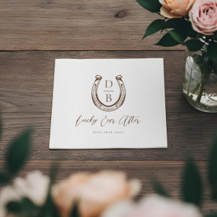 Serviette En Papier Mariage à Monogramme de Fer à Cheval Classeux Luck
