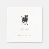 Serviette En Papier Mariage à pied Pet Black Lab personnalisé (Devant)