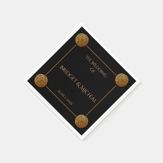 Serviette En Papier Mariage à swirl à noeud triple celtique (Coin)