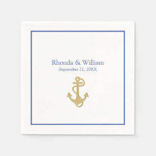 Serviette En Papier Mariage à thème bleu et blanc