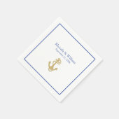 Serviette En Papier Mariage à thème bleu et blanc (Coin)