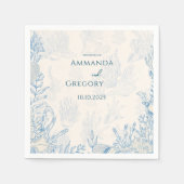 Serviette En Papier Mariage à thème Blue Toile Ocean (Devant)