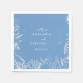 Serviette En Papier Mariage à thème Blue Toile Ocean (Devant)
