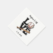 Serviette En Papier Mariage à thème de baseball personnalisé (Coin)