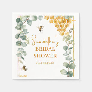 Serviette En Papier Mariage Abeille à miel Eucalyptus Honeycomb