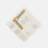 Serviette En Papier Mariage Abstrait botanique orange dessiné à la mai (Coin)