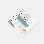 Serviette En Papier Mariage Abstrait Brushstrokes (Coin)