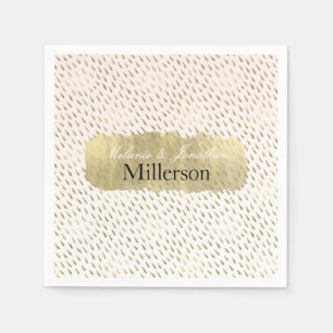 Serviette En Papier Mariage Abstrait Gold Blush Pink