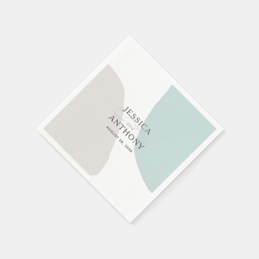 Serviette En Papier Mariage Abstrait moderne de formes simples (Coin)