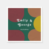 Serviette En Papier Mariage Abstrait moderne Super rétro 70 (Devant)