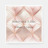 Serviette En Papier Mariage Abstrait Pearl Blush Rose Rose (Devant)