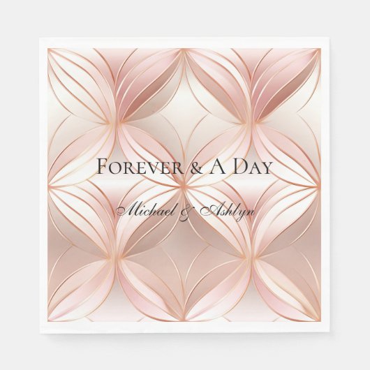 Serviette En Papier Mariage Abstrait Pearl Blush Rose Rose (Devant)