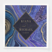 Serviette En Papier Mariage Agate Abstrait Midnight v2 ID827 (Devant)