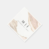 Serviette En Papier Mariage Agate Blush & Gold Parties scintillant (Coin)