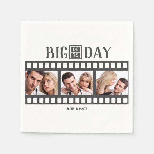 Serviette En Papier Mariage Ajouter 3 Photos Film amusant (Devant)