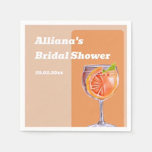 Serviette En Papier Mariage Amour Moderne dès le Premier Spritz  (Devant)