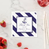 Serviette En Papier Mariage Ancre bleu marine (En situation)