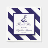 Serviette En Papier Mariage Ancre bleu marine (Devant)