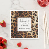 Serviette En Papier Mariage animal léopard à crème Brown (En situation)