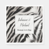 Serviette En Papier Mariage animal noir blanc Zebra (Devant)