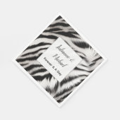 Serviette En Papier Mariage animal noir blanc Zebra (Coin)