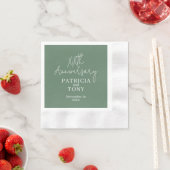 Serviette En Papier Mariage Anniversaire Personnalisé Sage Vert Modern (En situation)