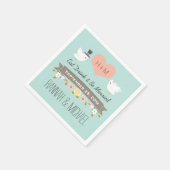 Serviette En Papier Mariage Aqua Blue Inséparables Dove (Coin)