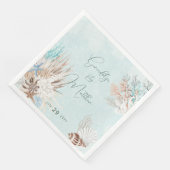 Serviette En Papier Mariage Aqua Ocean & Shells (Coin)