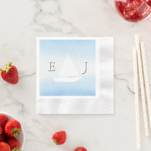 Serviette En Papier Mariage Aquarelle Eau Rejoint Ciel