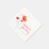 Serviette En Papier Mariage aquarelle fleur sauvage papier orange serv (Coin)