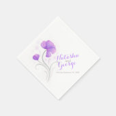 Serviette En Papier Mariage aquarelle fleur sauvage papier violet serv (Coin)