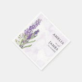 Serviette En Papier Mariage aquarelle lavande violet moderne (Coin)