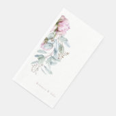 Serviette En Papier Mariage Aquarelle Pink Peonies (Coin)