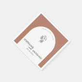 Serviette En Papier Mariage Arc Fleur sauvage en terre cuite botanique (Coin)