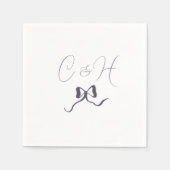 Serviette En Papier mariage arc lavande (Devant)