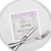 Serviette En Papier Mariage argent papillon lavande