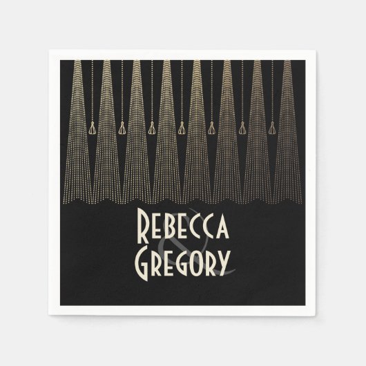 Serviette En Papier Mariage Art déco (Devant)