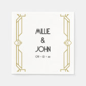 Serviette En Papier Mariage Art déco (Devant)