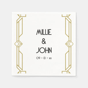 Serviette En Papier Mariage Art déco