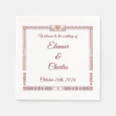 Serviette En Papier Mariage Art Déco de Conte de Fées (Devant)