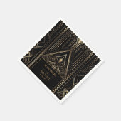 Serviette En Papier Mariage Art déco géométrique (Coin)