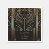 Serviette En Papier Mariage Art déco géométrique (Devant)