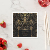 Serviette En Papier Mariage Art déco géométrique (En situation)