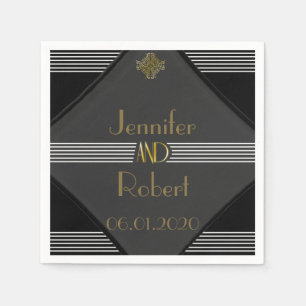 Serviette En Papier Mariage Art déco Posh Napkin